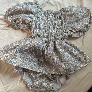 Floral skirted romper with tie